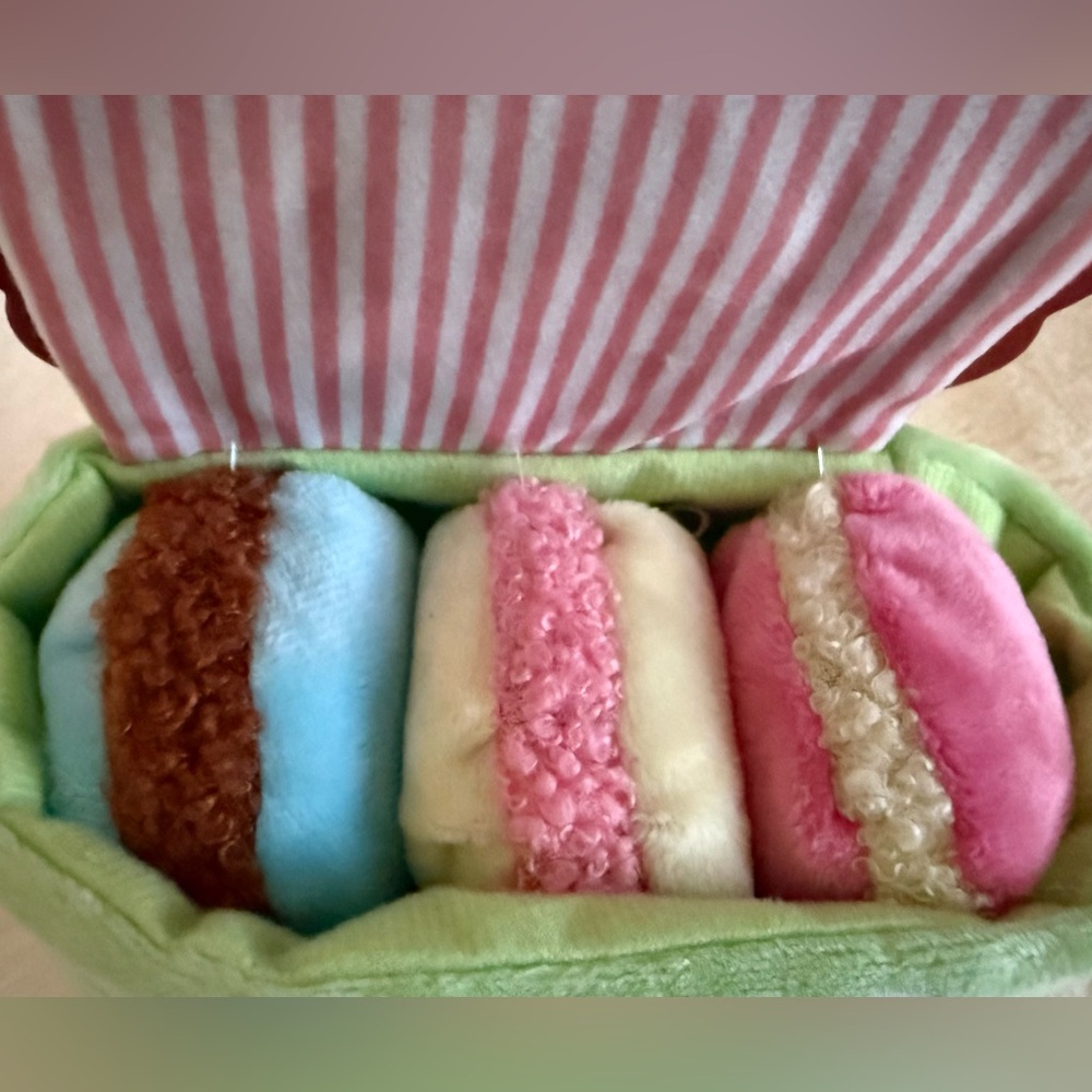 NWT Bark Sweetie Pie Macarons Plush Dog Toy Set - 4 Part Toy